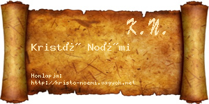 Kristó Noémi névjegykártya